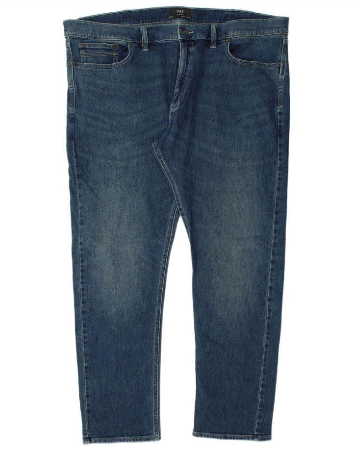 Marks & Spencer Mens Slim Jeans W42 L29 Blue Cotton