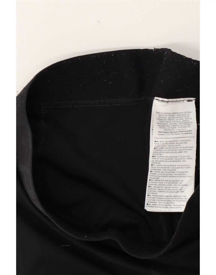 Nike Womens Graphic Leggings UK 10 Small Black Polyester