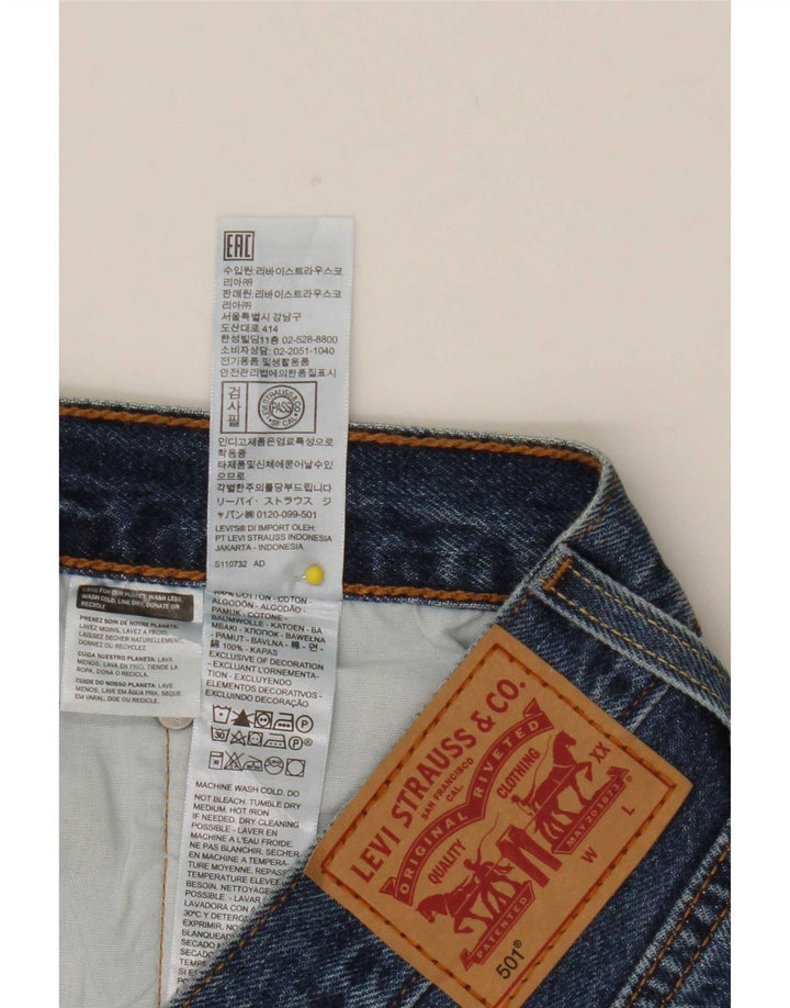 Levi's Womens 501 Distressed Denim Shorts W32 Large Blue Cotton