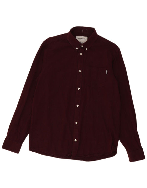 Carhartt Mens Shirt Medium Burgundy Cotton
