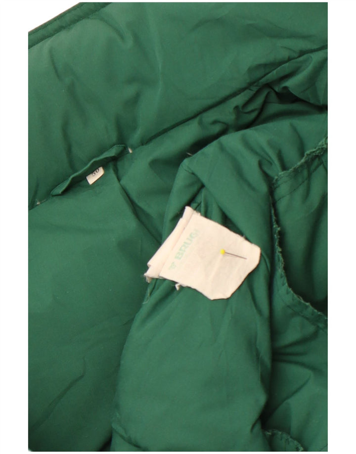 Brugi Mens Hooded Padded Jacket IT 50 Large Green