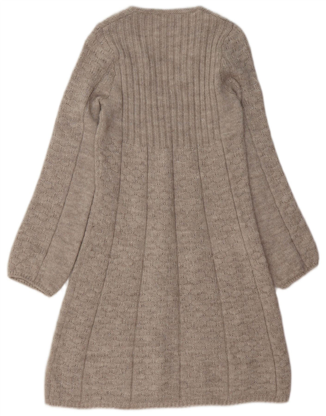 VINTAGE Womens Jumper Dress UK 10 Small Beige Acrylic