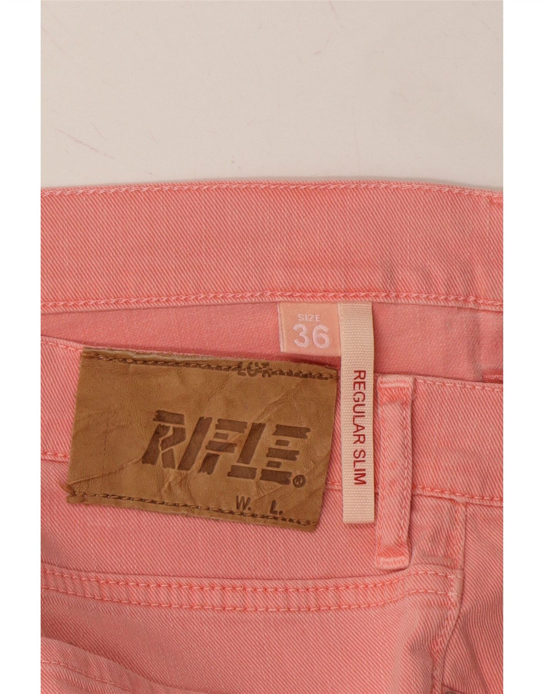 RIFLE Womens Regular Slim Jeans W36 L28 Pink Cotton Vintage Rifle and Second-Hand Rifle from Messina Hembry 