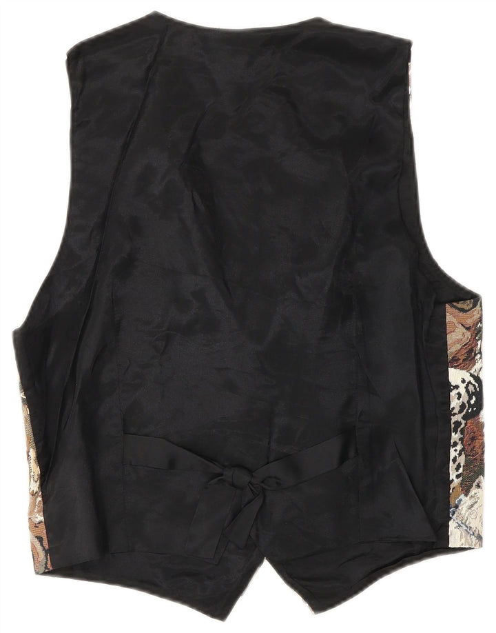 ORVIS Womens Waistcoat UK 14 Medium Multicoloured Animal Print Cotton