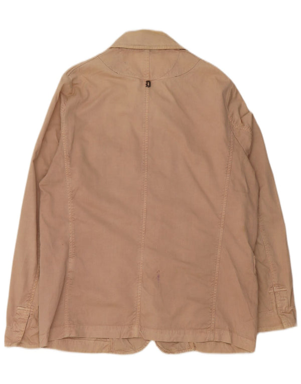 DONDUP Womens Bomber Jacket IT 52 2XL Beige Cotton