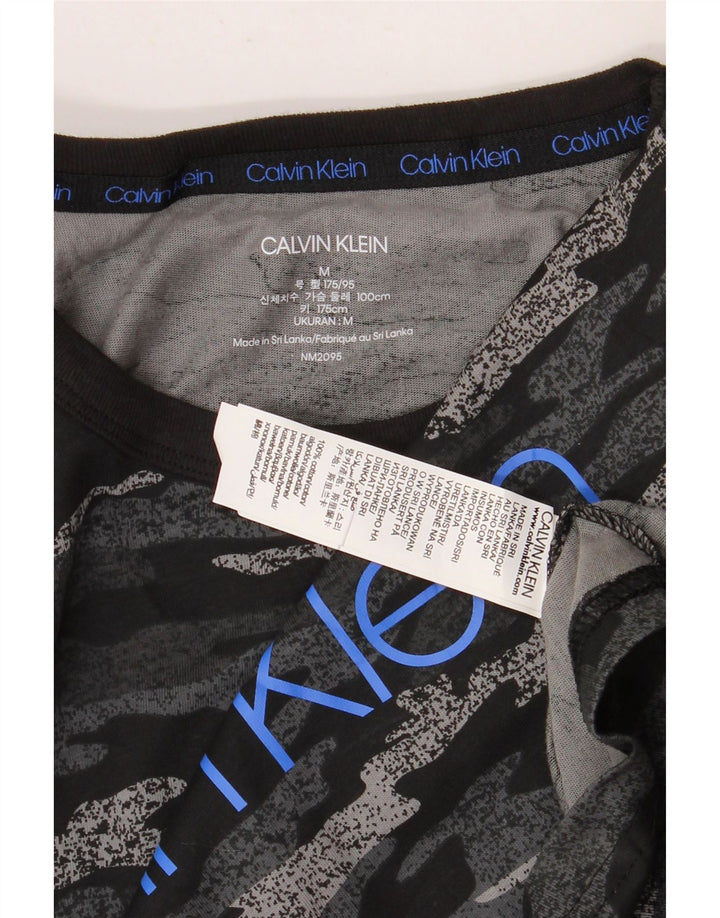 Calvin Klein Mens Graphic T-Shirt Top Medium Black Camouflage Cotton