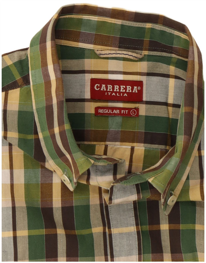 CARRERA Mens Short Sleeve Regular Fit Shirt Large Multicoloured Check