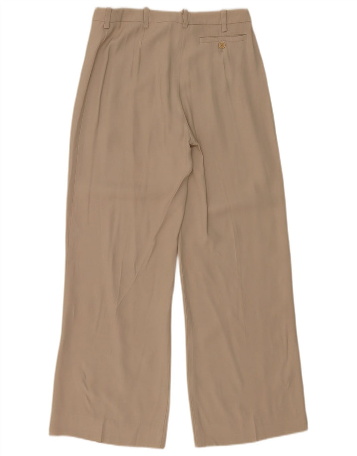 MAX & CO. Womens Wide Leg Casual Trousers UK 8 Small W26 L28 Beige Acetate