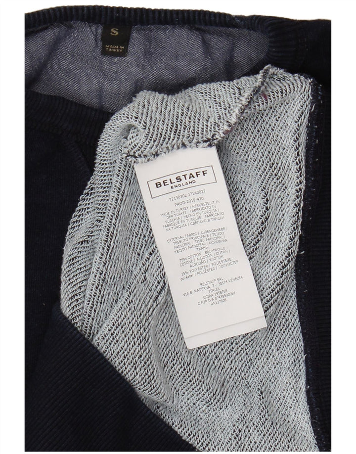Belstaff Mens Graphic Sweatshirt Jumper Small Navy Blue Cotton