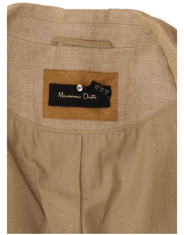 Massimo Dutti Womens 2 Button Blazer Jacket EU 42 Large Beige