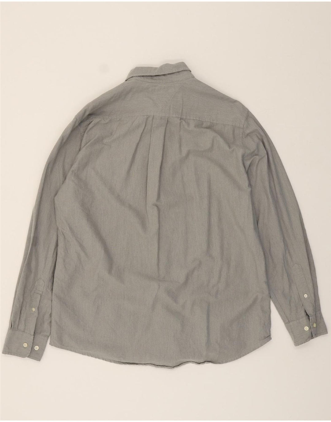 TOMMY HILFIGER Mens Classic Fit Shirt Large Grey Cotton Vintage Tommy Hilfiger and Second-Hand Tommy Hilfiger from Messina Hembry 