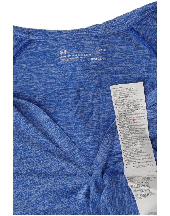 Under Armour Womens Hooded Top Long Sleeve UK 16 Large Blue Polyester