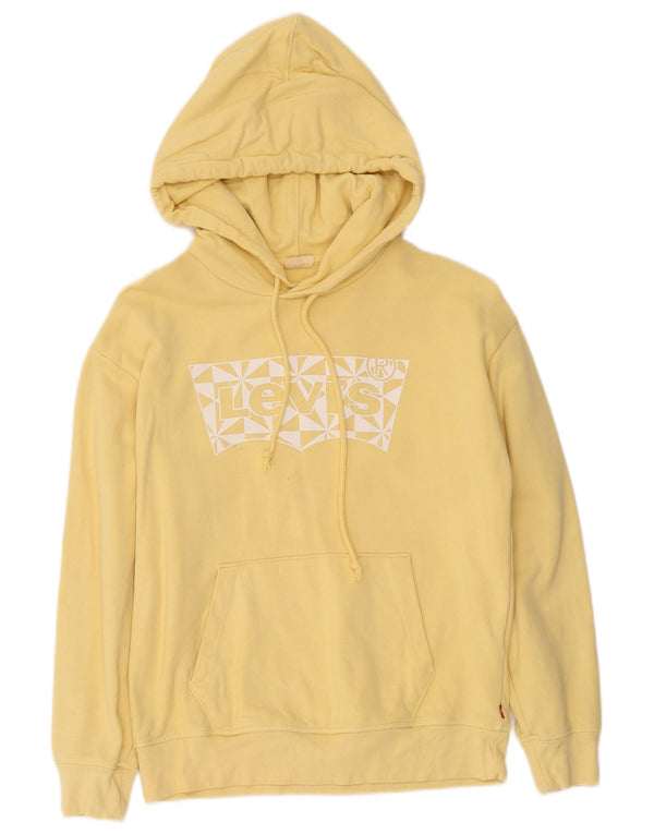 Levi's Mens Graphic Hoodie Jumper XS Yellow Cotton