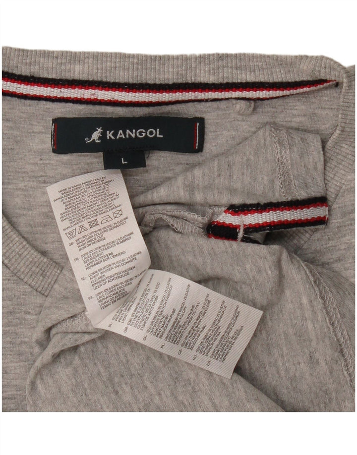 Kangol Mens T-Shirt Top Large Grey Flecked Cotton