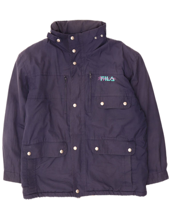 Fila Mens Magic Line Windbreaker Jacket UK 44 2XL Navy Blue Polyester