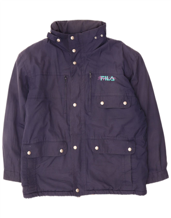 Fila Mens Magic Line Windbreaker Jacket UK 44 2XL Navy Blue Polyester