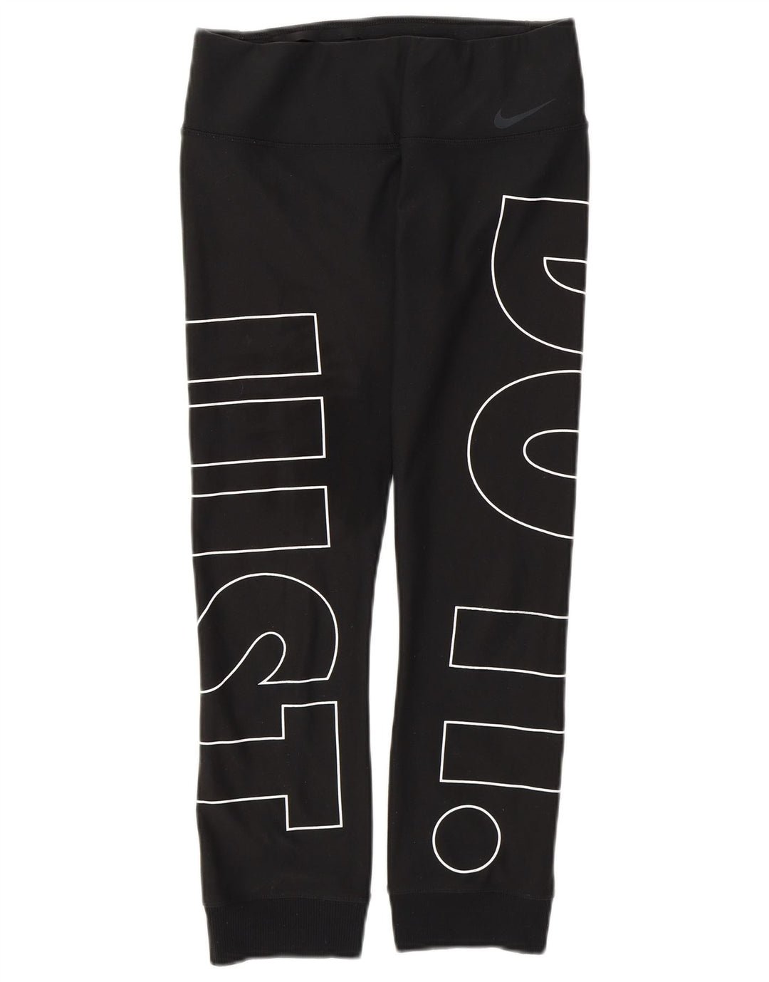 NIKE Womens Dri Fit Graphic Tracksuit Trousers Joggers UK 8 Small  Black