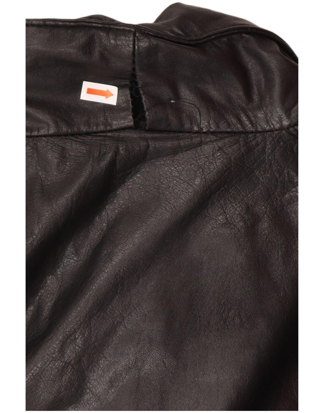 VINTAGE Womens Oversized Leather Coat UK 14 Medium  Black Leather