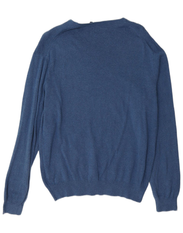 Polo Ralph Lauren Mens Regular Fit V-Neck Jumper Sweater Medium Blue Cotton