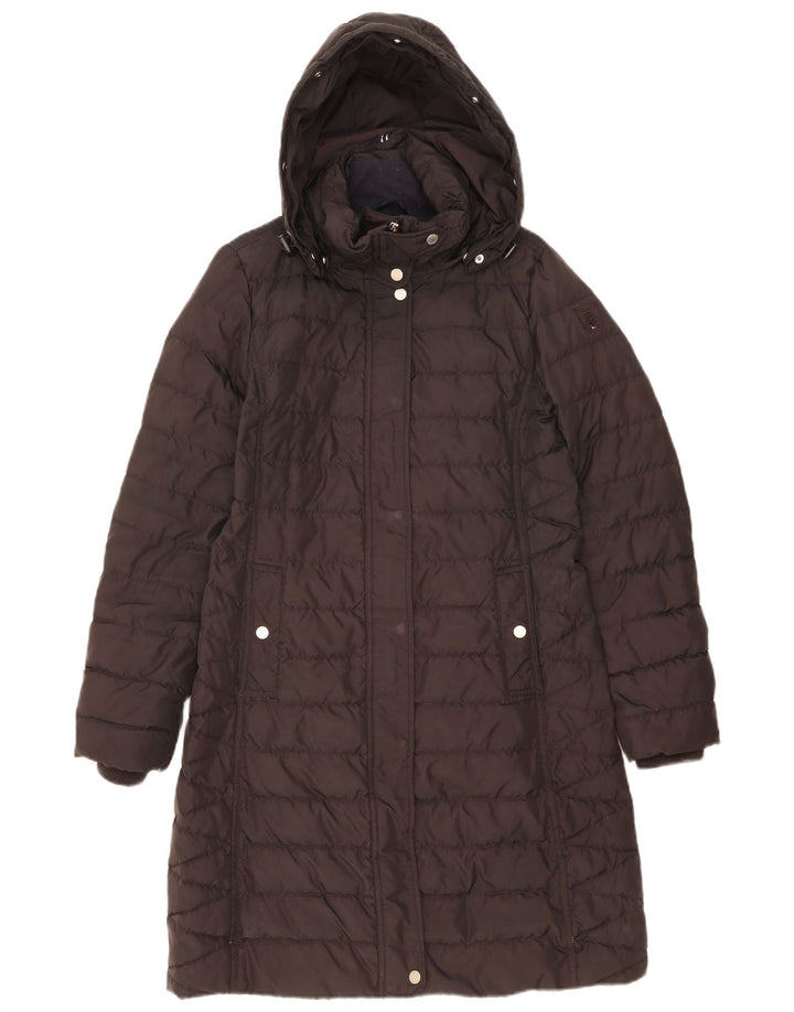 Tommy Hilfiger Womens Hooded Padded Coat UK 16 Small Black Polyester