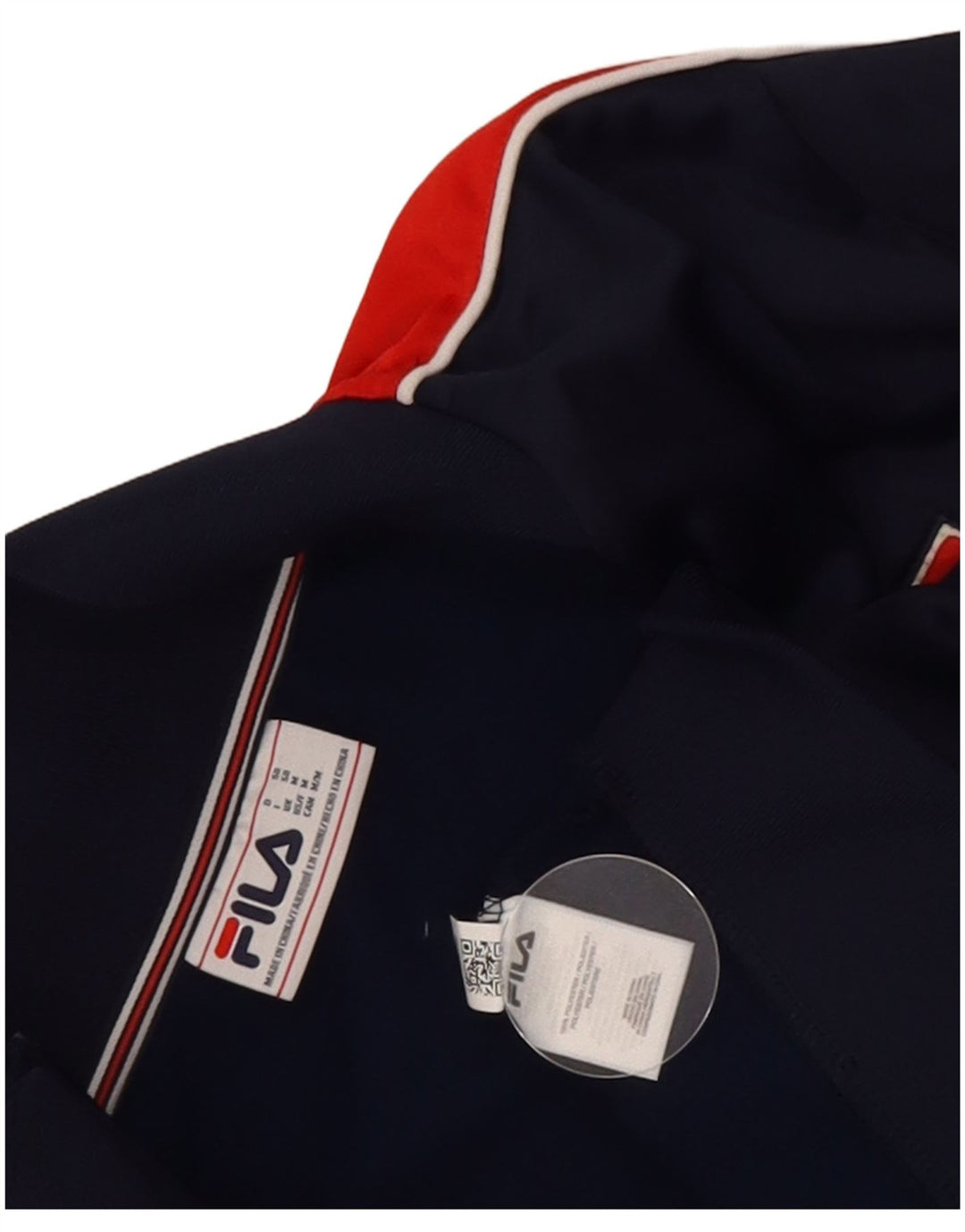 Fila Mens Graphic Tracksuit Top Jacket Medium Navy Blue Colourblock