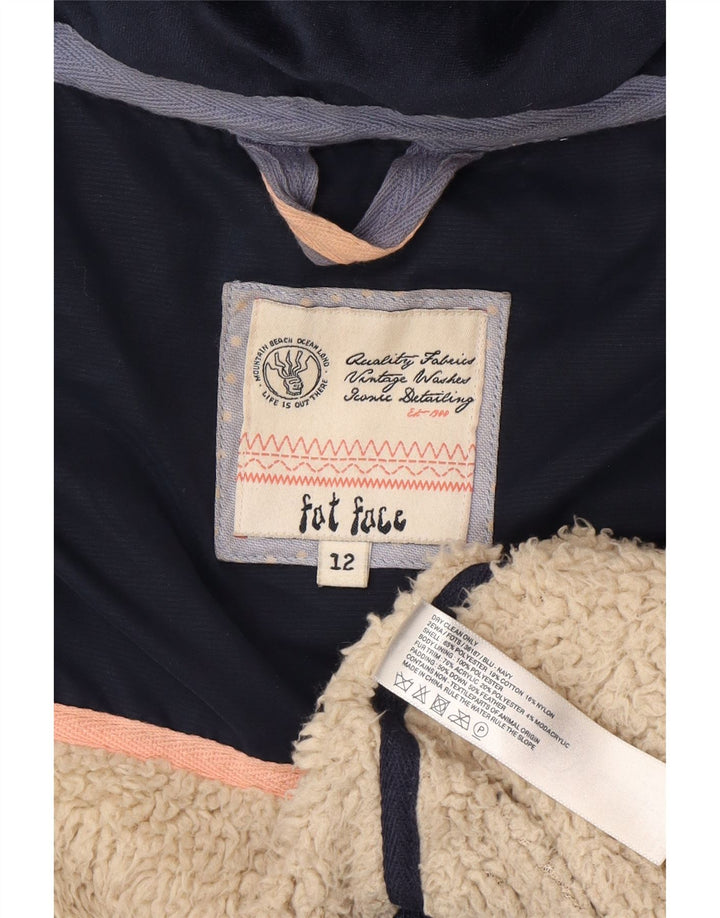 Fat Face Womens Hooded Padded Gilet UK 12 Medium Navy Blue Polyester