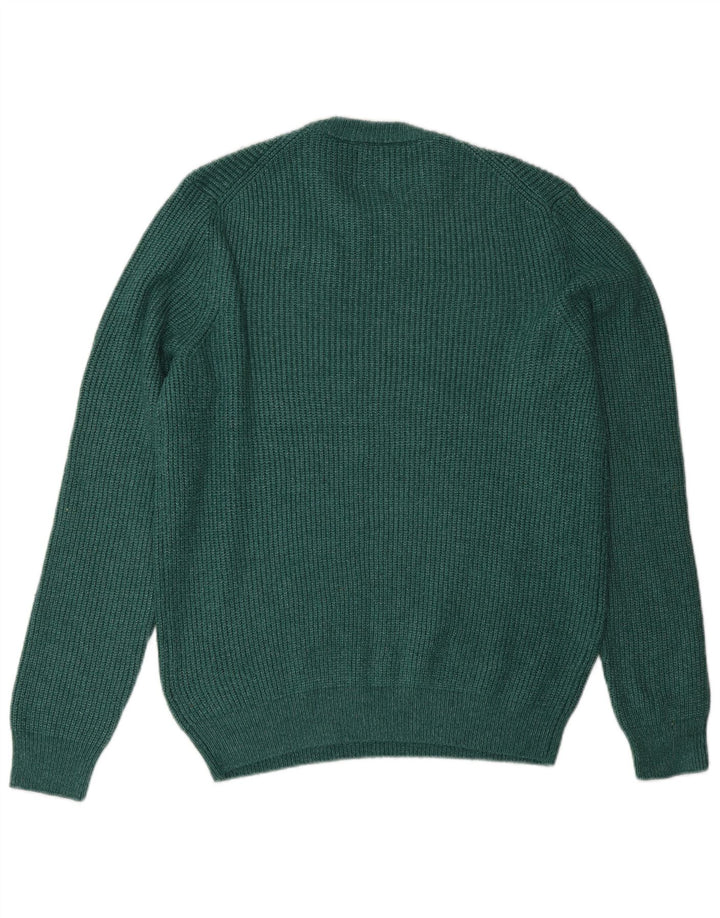 Marks & Spencer Mens Crew Neck Jumper Sweater Medium Green Polyester