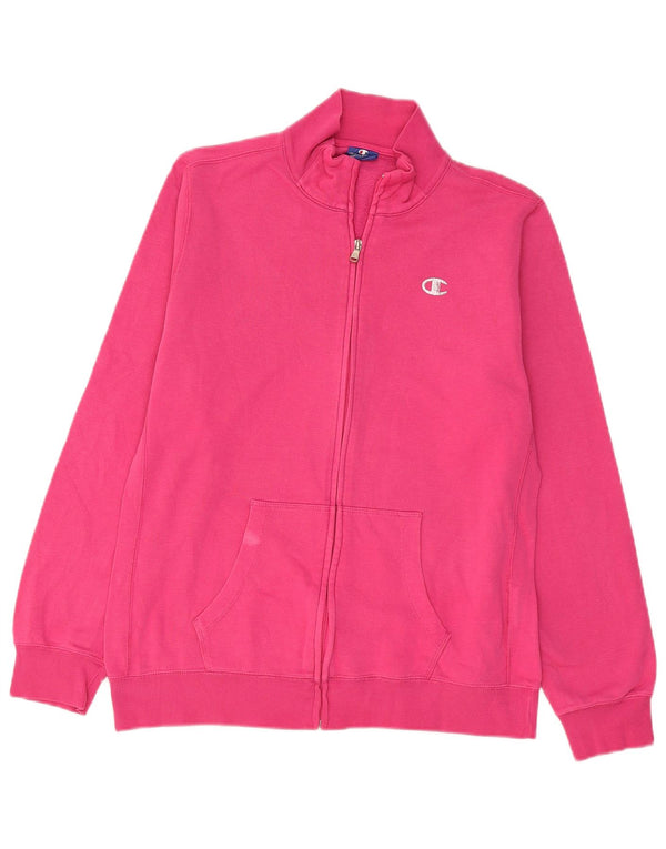 Champion Womens Tracksuit Top Jacket UK 18 XL Pink Cotton