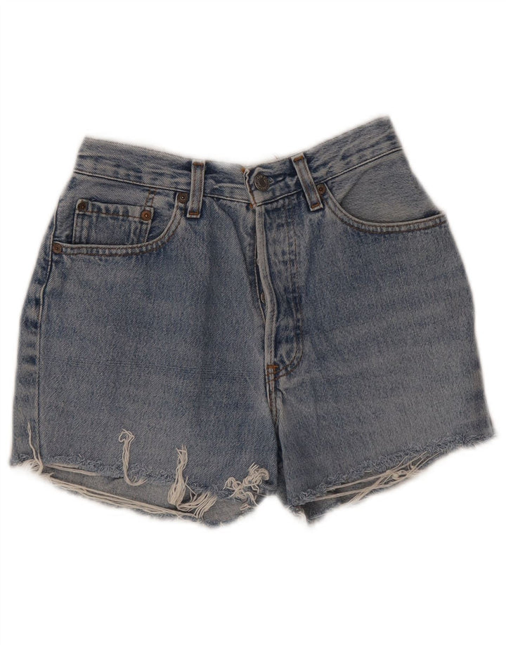 Levi's Womens Distressed Denim Shorts W28 Medium Blue Cotton