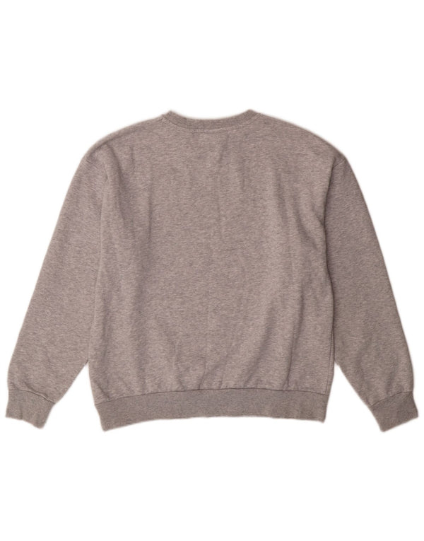 PUMA Womens Graphic Sweatshirt Jumper UK 14 Medium Grey Cotton