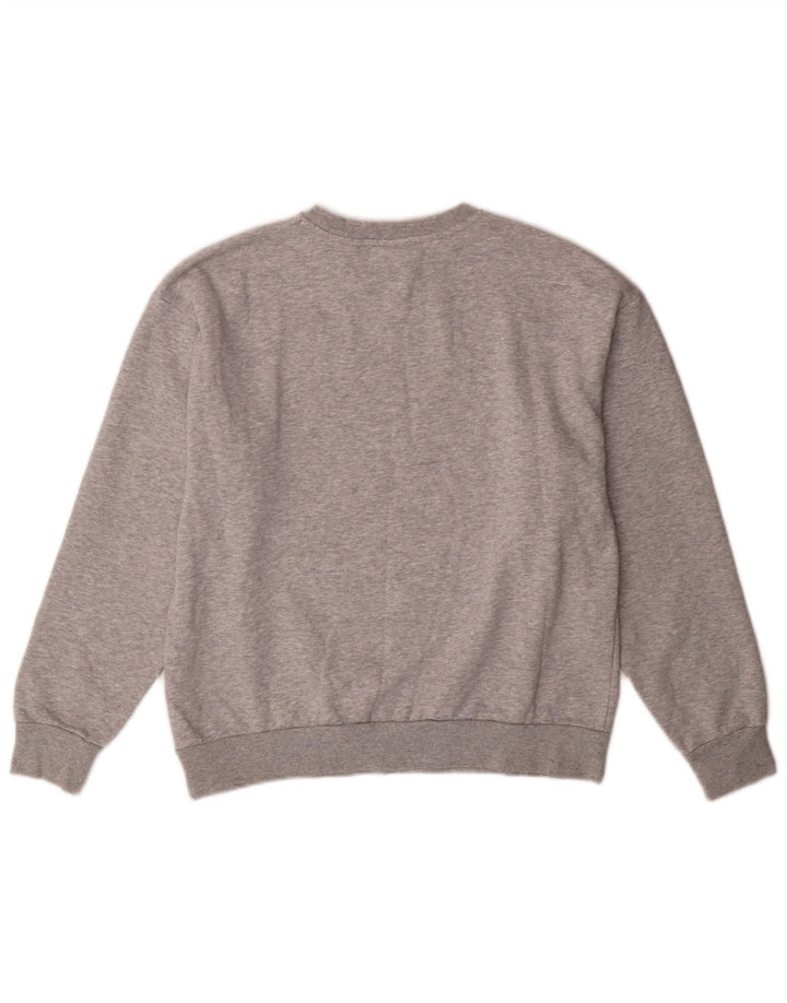 PUMA Womens Graphic Sweatshirt Jumper UK 14 Medium Grey Cotton