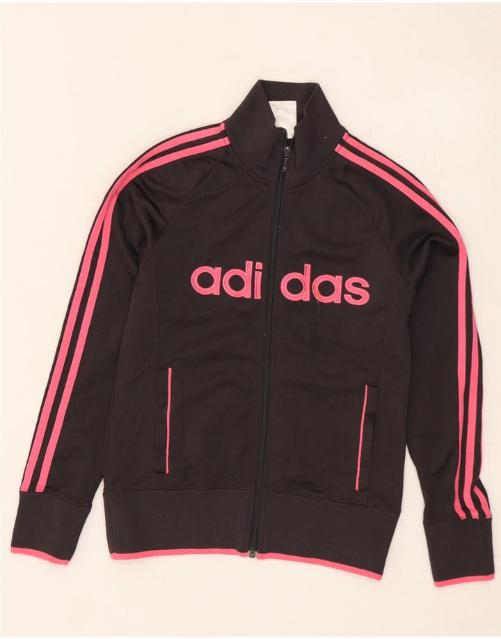Adidas Womens Graphic Tracksuit Top Jacket UK 8 Small Grey Polyester