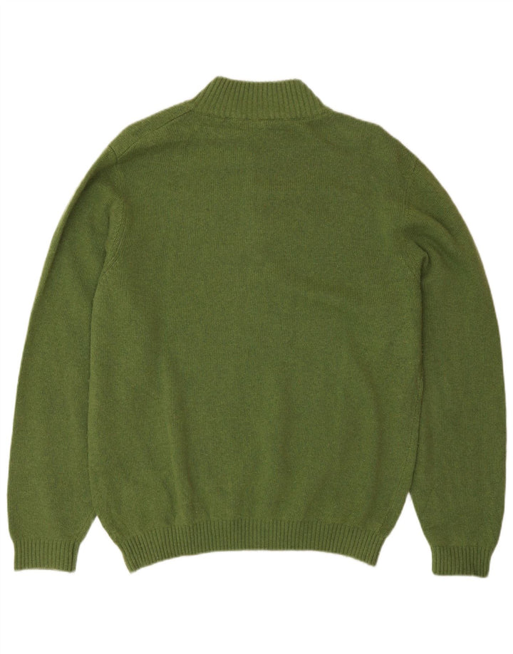 AUSTRALIAN L'ALPINA Mens Button Neck Jumper Sweater IT 48 Medium Green