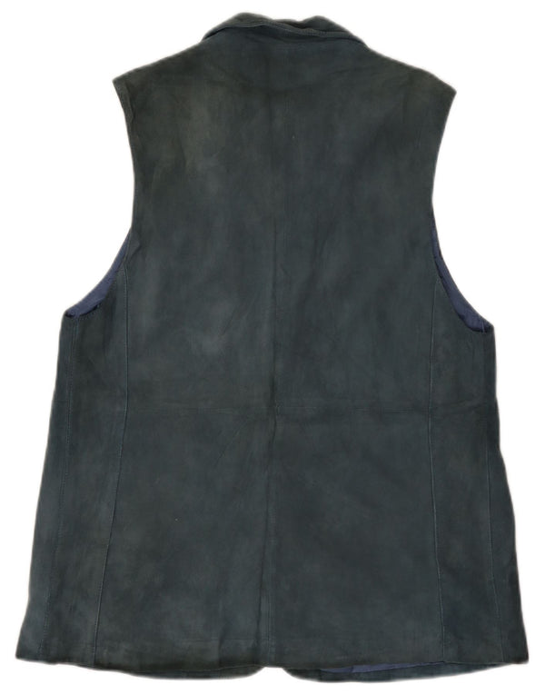 PENELOPE Womens Suede Gilet IT 44 Medium Blue