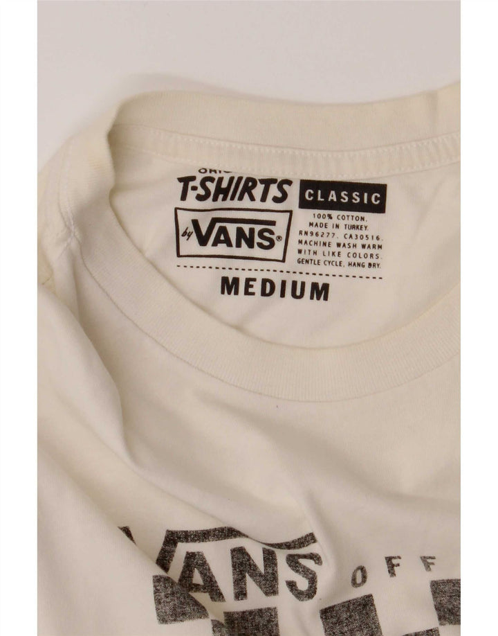 Vans Mens Classic Fit Graphic T-Shirt Top Medium White Cotton