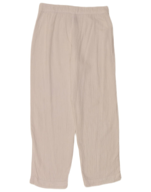 Marks & Spencer Womens Loose Fit Casual Trousers UK 10 Small W32 L30 White