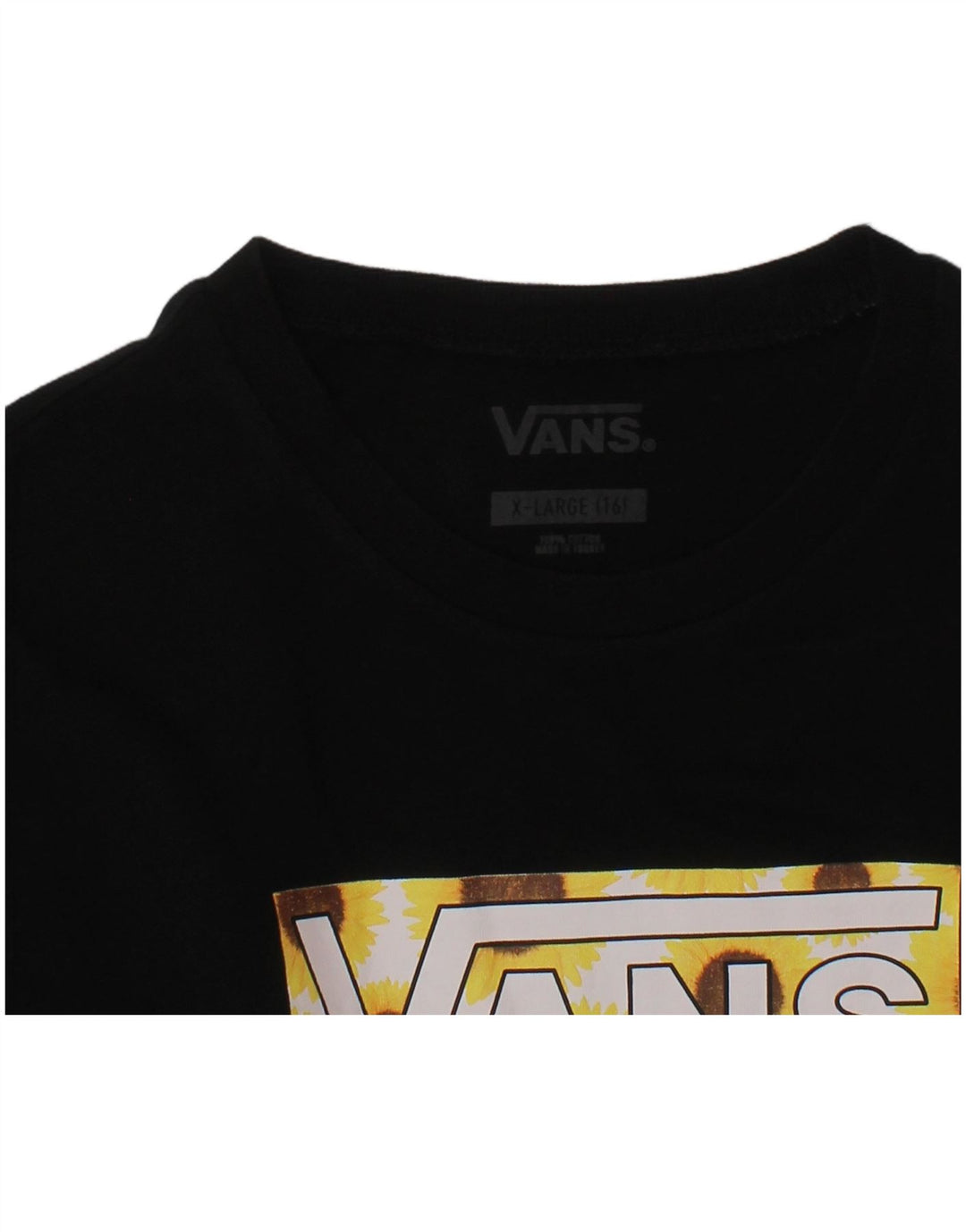 VANS Boys Graphic T-Shirt Top 15-16 Years XL Black Cotton