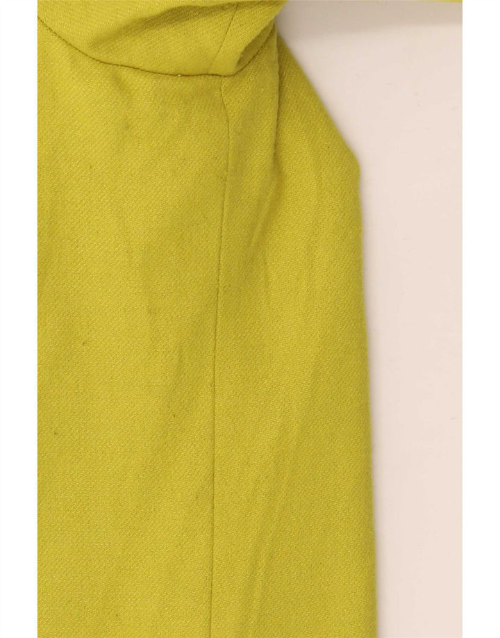Niu Womens 1 Button Blazer Jacket UK 14 Medium Yellow Polyester