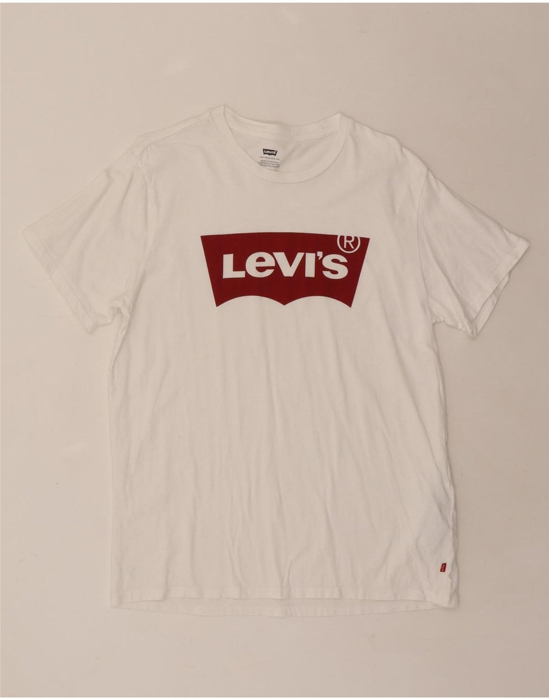 LEVI'S Mens Graphic T-Shirt Top Large White Cotton Vintage Levi's and Second-Hand Levi's from Messina Hembry 