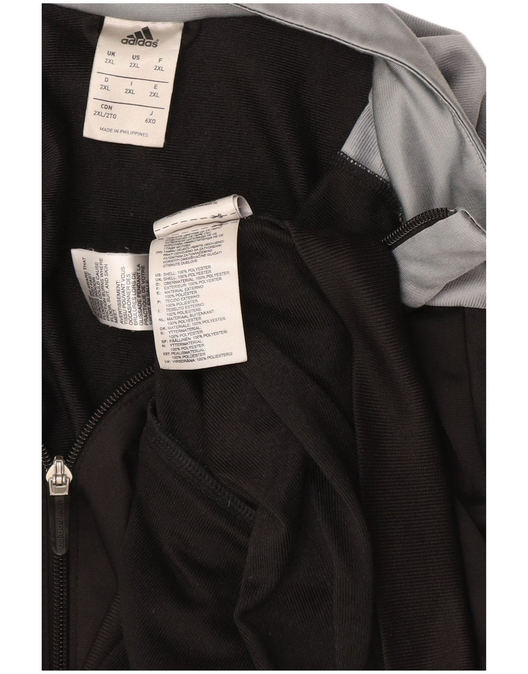Adidas Mens Tracksuit Top Jacket 2XL Black Colourblock Polyester