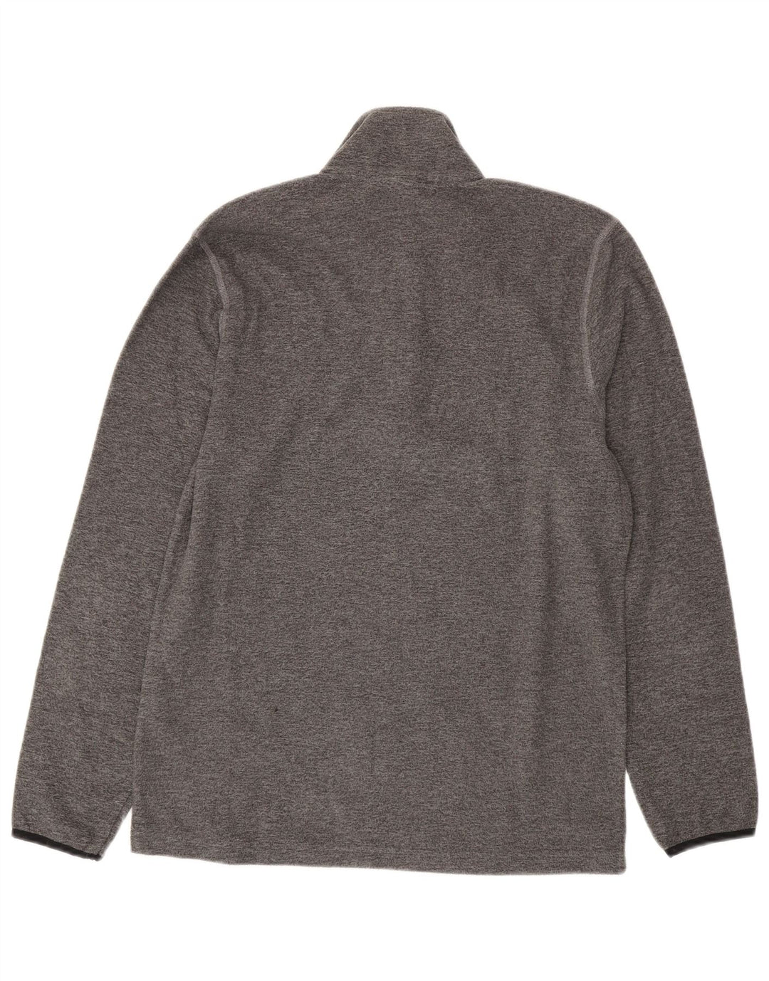CHAMPION Mens Zip Neck Fleece Jumper Medium Grey Flecked Polyester
