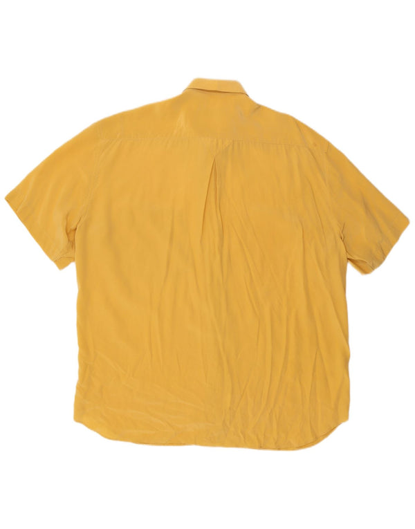 CACHAREL Mens Short Sleeve Shirt Size 42 16 1/2 Large Yellow