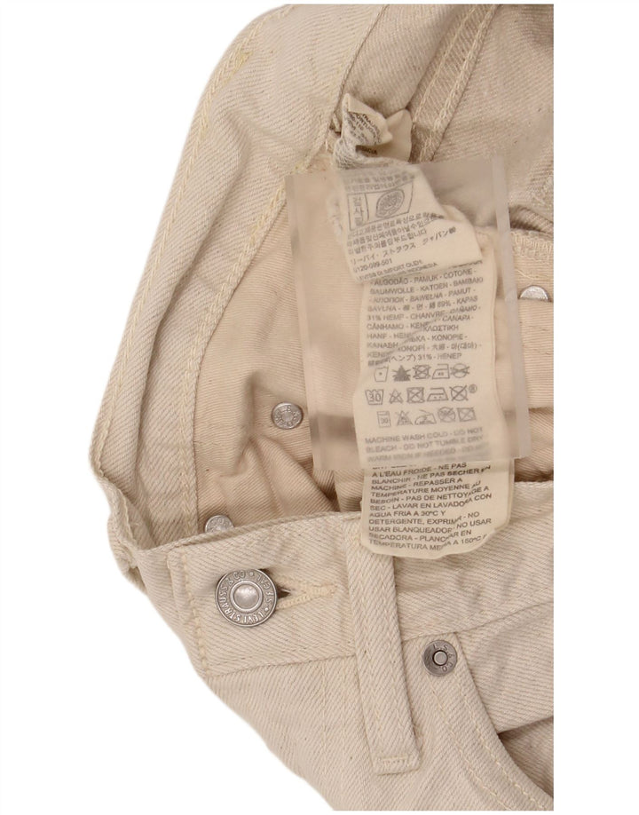 Levi's Womens High Rise Loose Jeans W27 L31 Beige Cotton