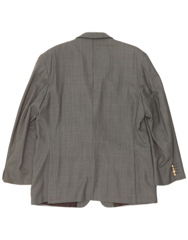 Burberrys Mens 2 Button Blazer Jacket UK 40 Large Grey Houndstooth Wool