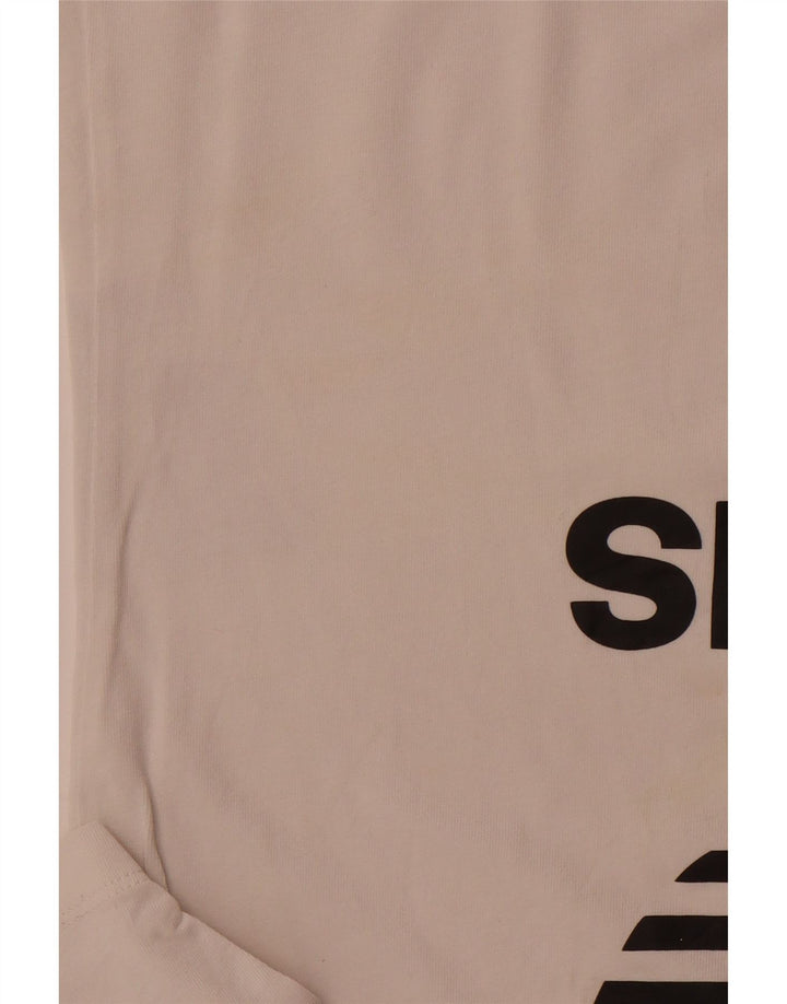 ADIDAS Womens Graphic T-Shirt Top UK 10 Small White Cotton