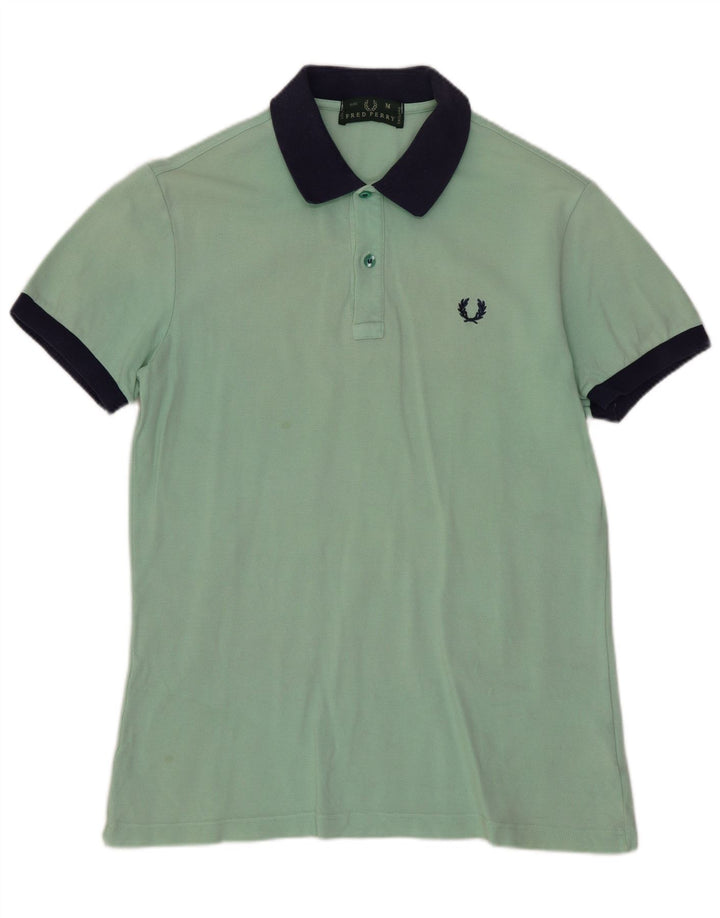 FRED PERRY Mens Polo Shirt Medium Green Cotton