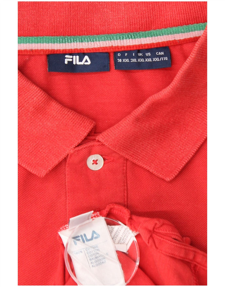 FILA Mens Polo Shirt 2XL Red Cotton
