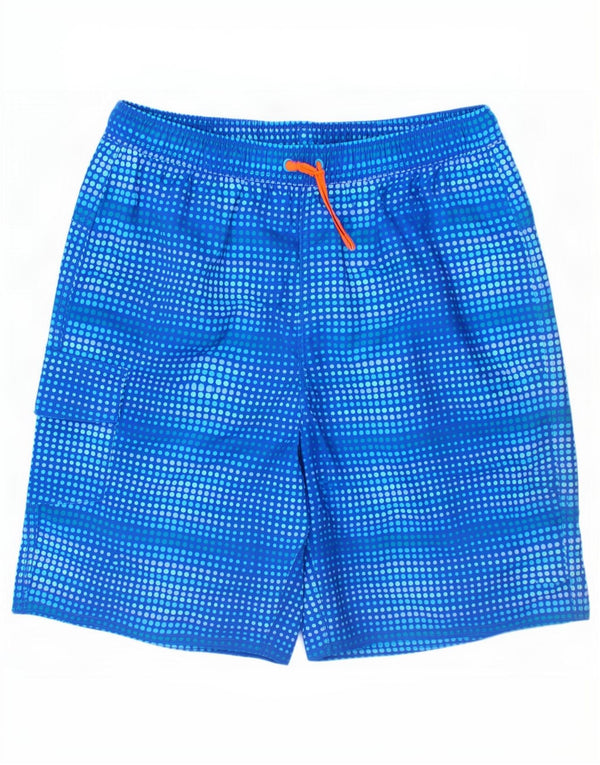 L.L.Bean Boys Swimming Shorts 15-16 Years Blue Spotted Polyester