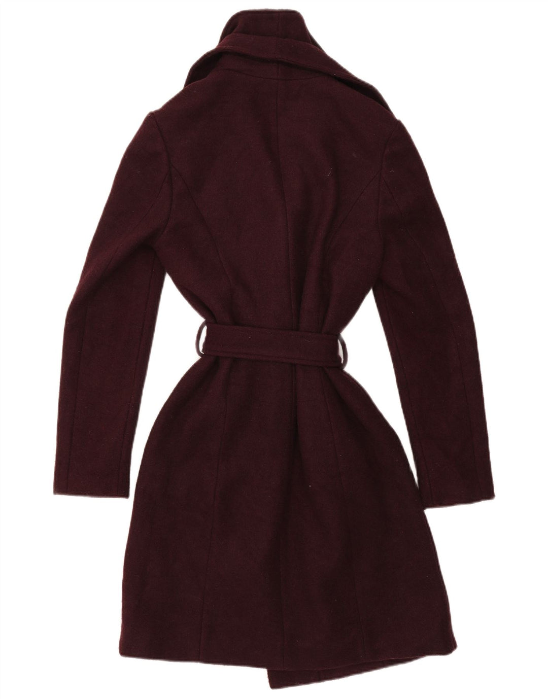Lipsy Womens Wrap Overcoat UK 10 Small Burgundy Polyester
