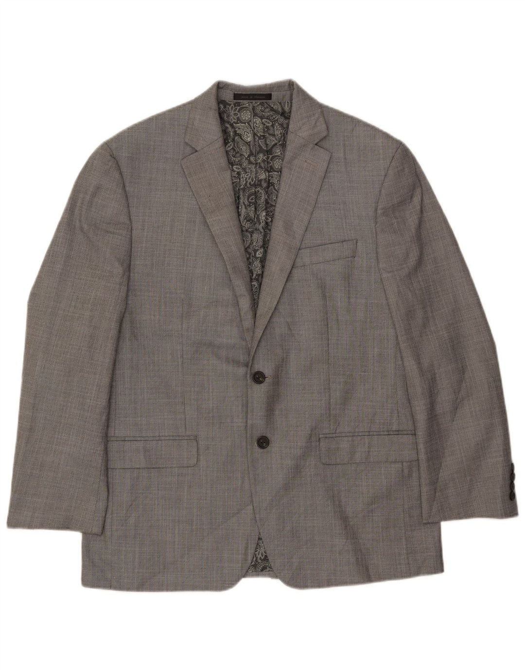 Chaps Mens 2 Button Blazer Jacket UK 40 Large Grey Chevron Polyester